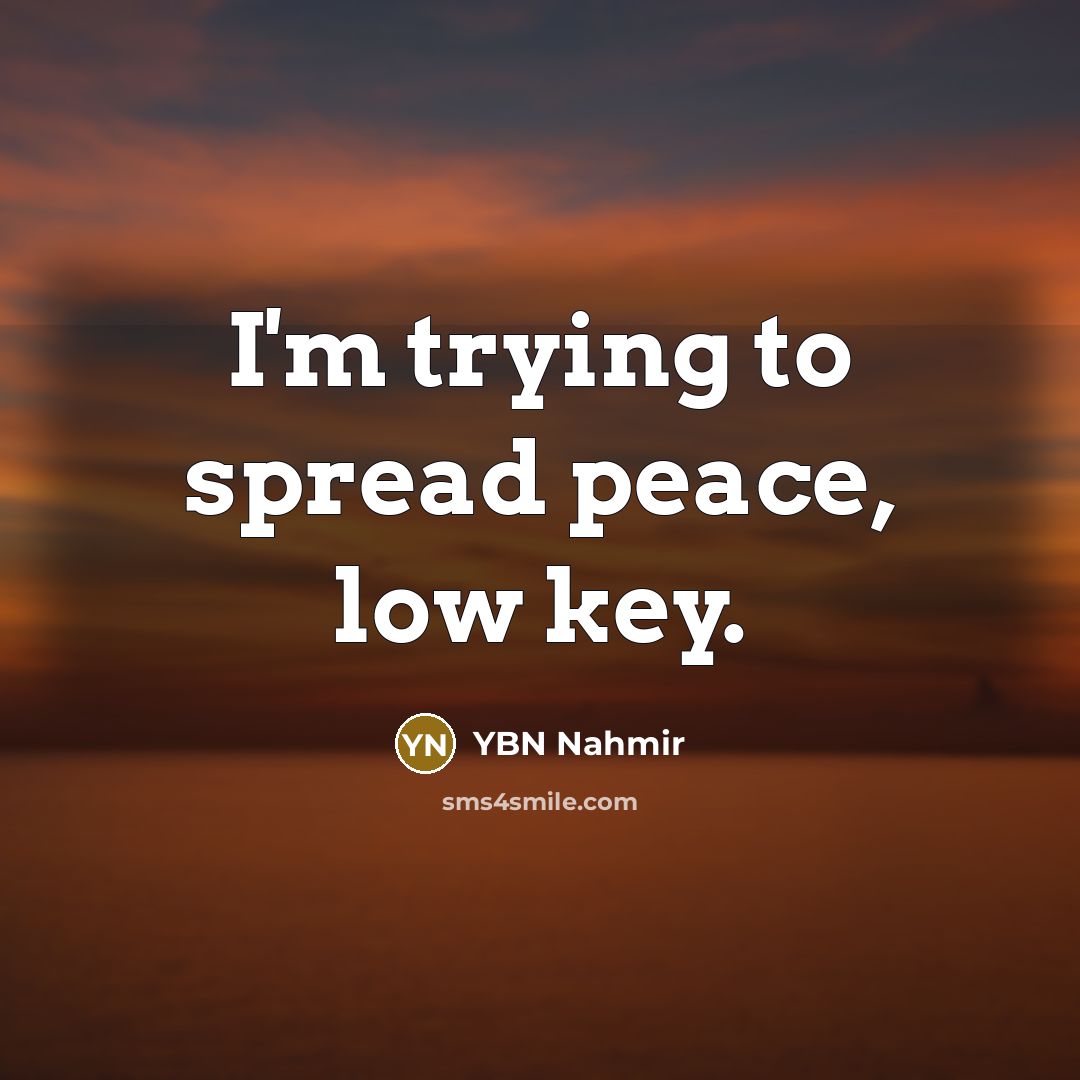 “I'm trying to spread peace, low key.…” quote by YBN Nahmir