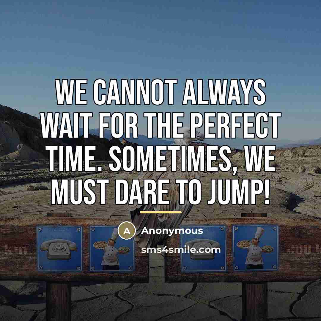 “We cannot always wait for the perfect time. Sometimes, we…” quote by Anonymous
