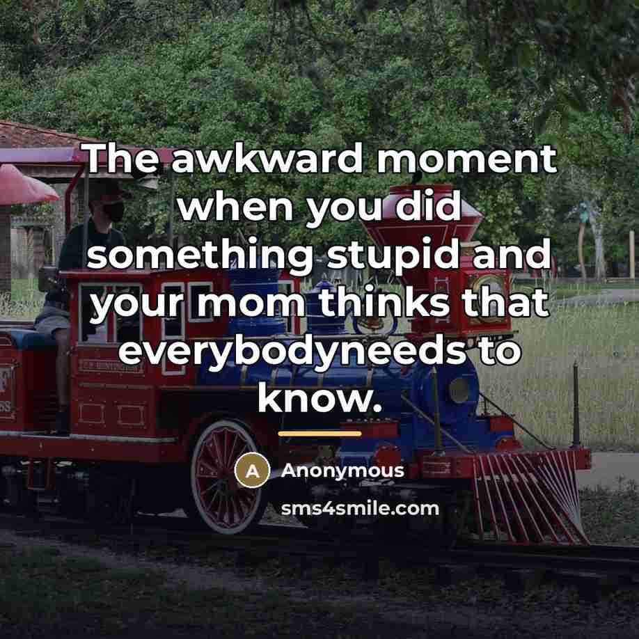 “The awkward moment when you did something stupid and your…” quote by Anonymous