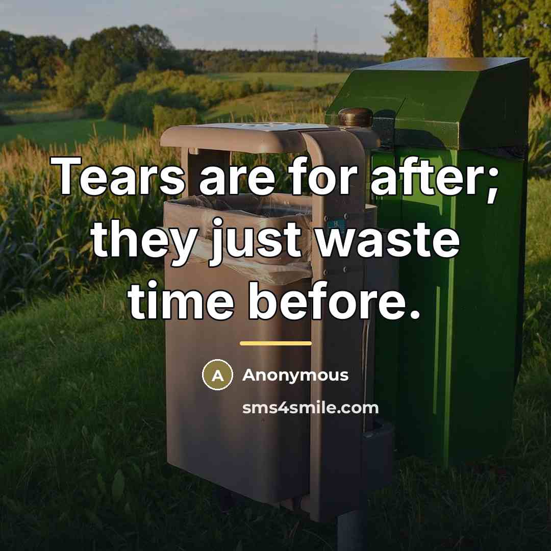 “Tears are for after; they just waste time before.…” quote by Anonymous