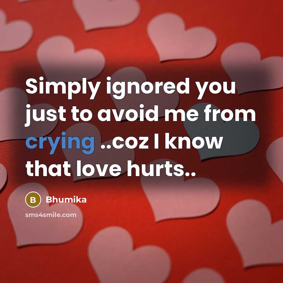“Simply ignored you just to avoid me from crying ..coz…” quote by Bhumika