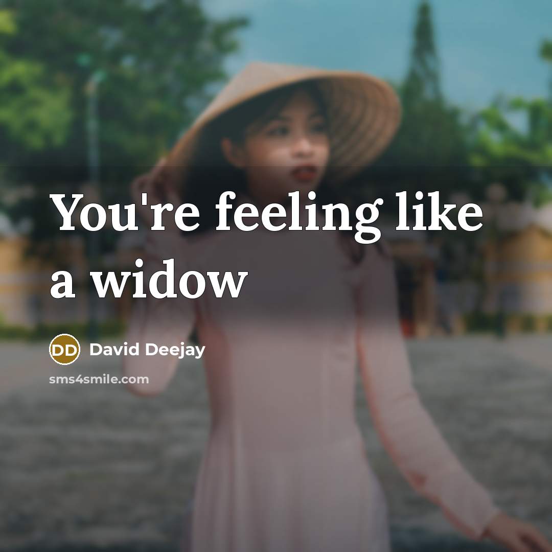 “You're feeling like a widow” quote by David Deejay