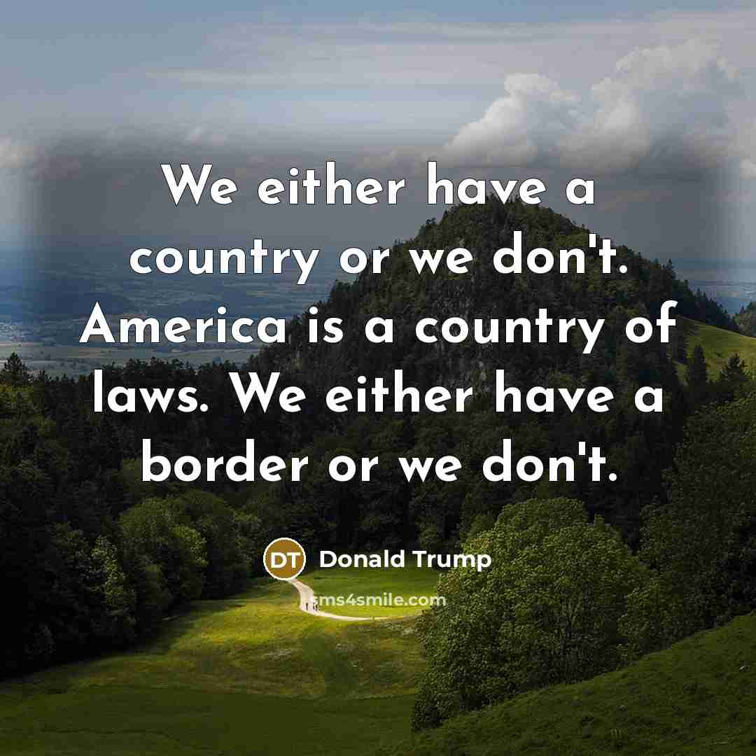 “We either have a country or we don't. America is…” quote by Donald Trump