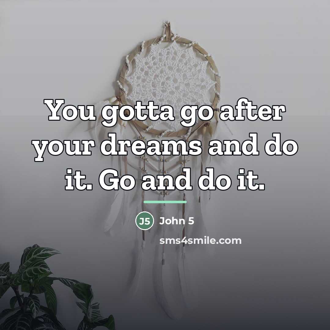 “You gotta go after your dreams and do it. Go…” quote by John 5