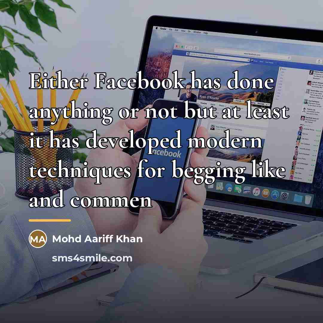 “Either Facebook has done anything or not but at least…” quote by Mohd Aariff Khan