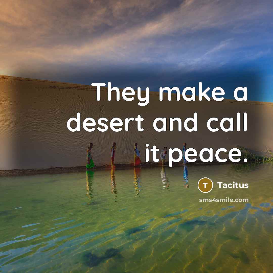 “They make a desert and call it peace.…” quote by Tacitus