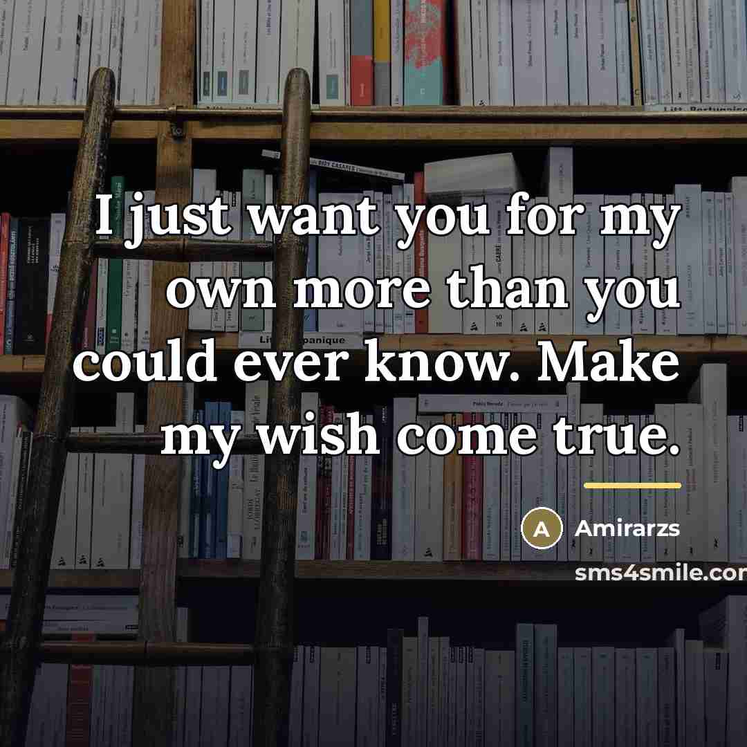 “I just want you for my own more than you…” quote by Amirarzs