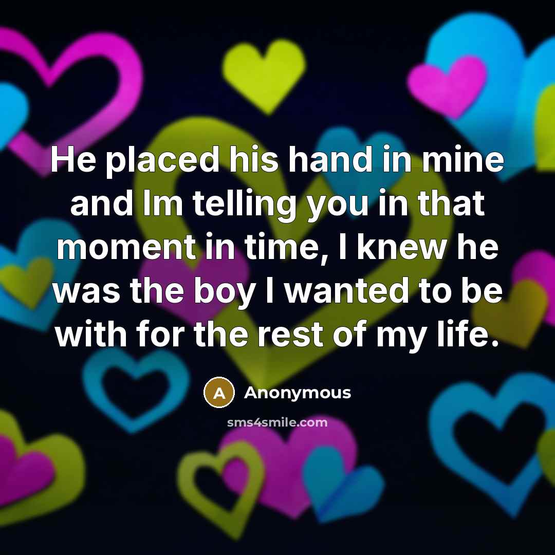 “He placed his hand in mine and Im telling you…” quote by Anonymous
