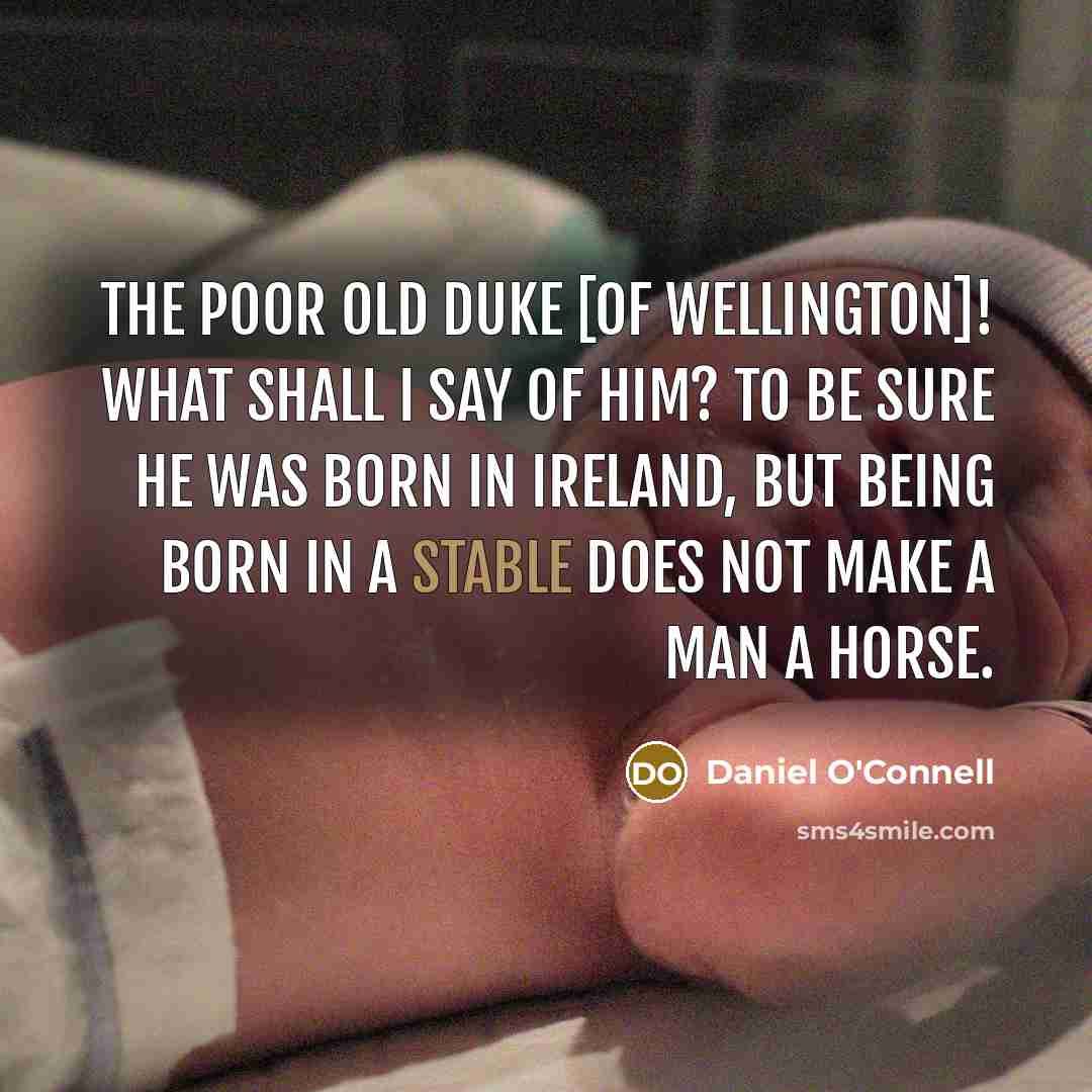 “The poor old Duke [of Wellington]! What shall I say…” quote by Daniel O'Connell