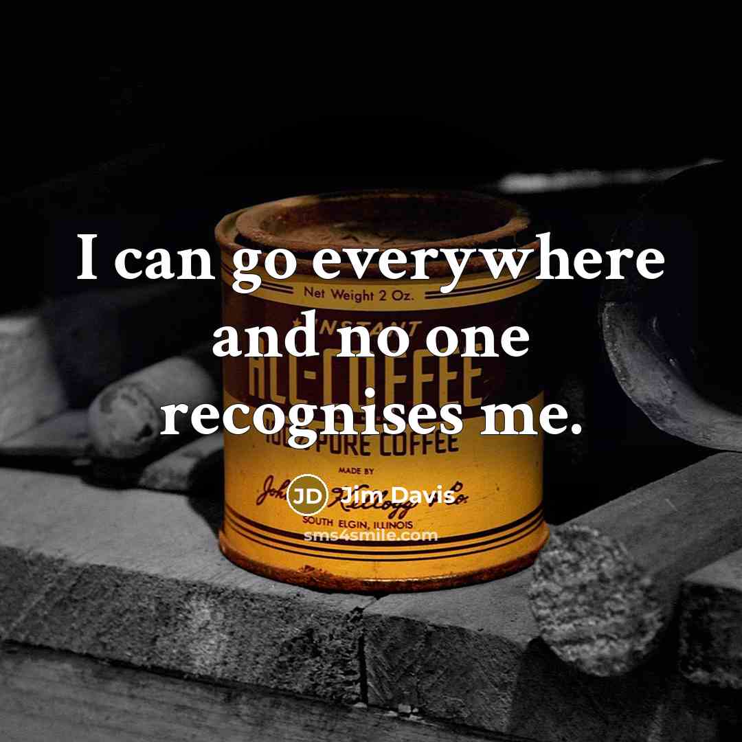 “I can go everywhere and no one recognises me.…” quote by Jim Davis