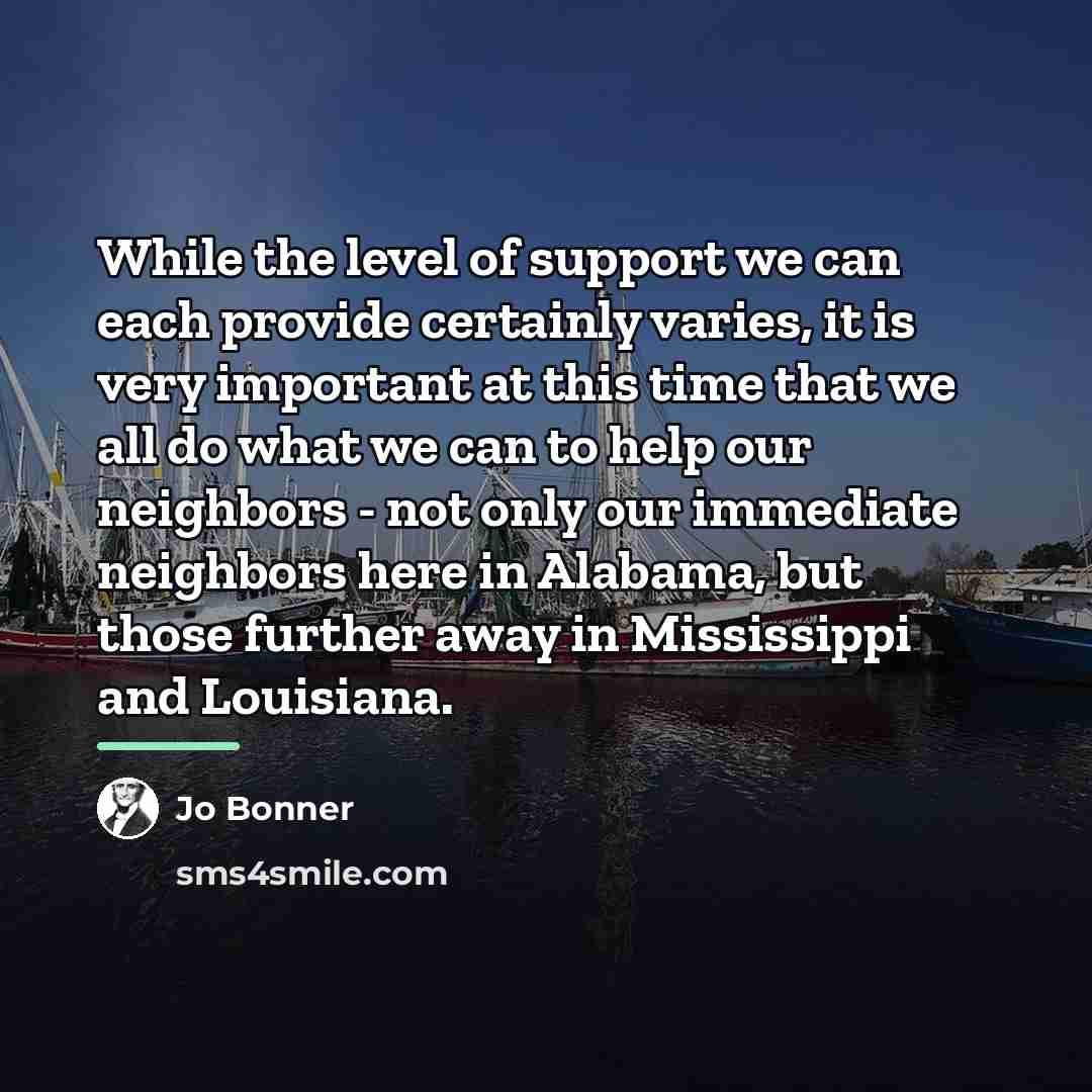 “While the level of support we can each provide certainly…” quote by Jo Bonner