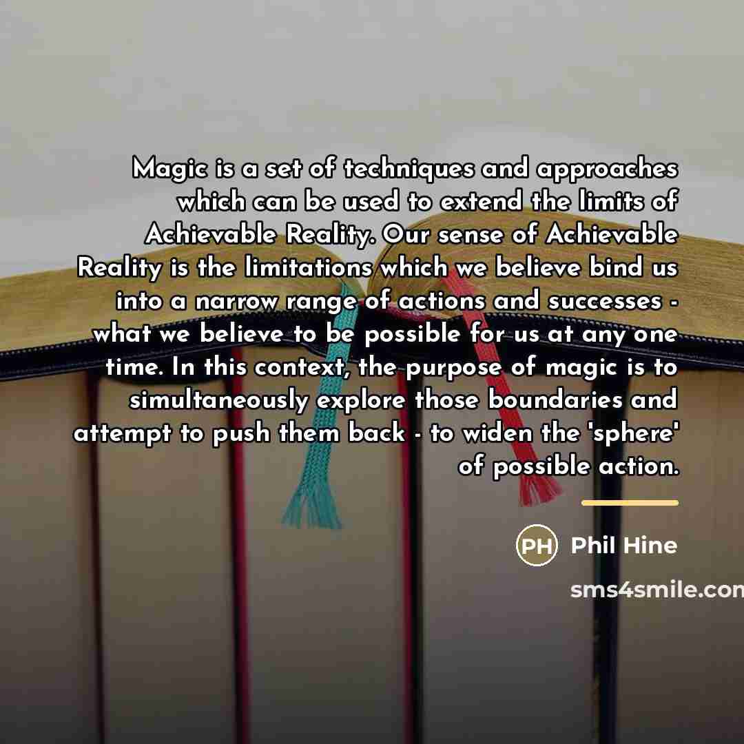 “Magic is a set of techniques and approaches which can…” quote by Phil Hine