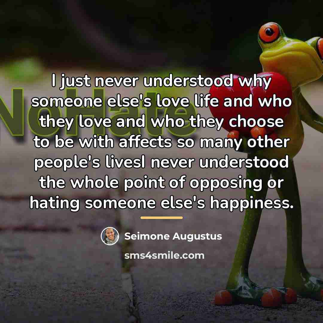 “I just never understood why someone else's love life and…” quote by Seimone Augustus