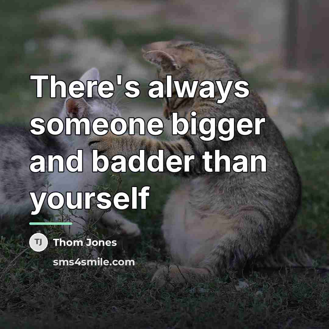 “There's always someone bigger and badder than yourself…” quote by Thom Jones