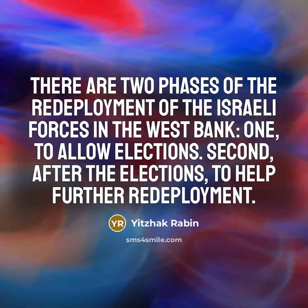 “There are two phases of the redeployment of the Israeli…” quote by Yitzhak Rabin