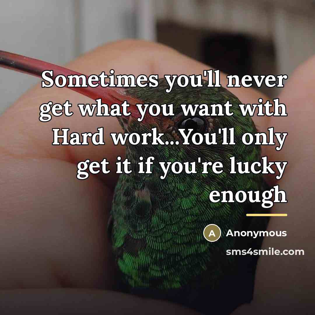 “Sometimes you'll never get what you want with Hard work...You'll…” quote by Anonymous