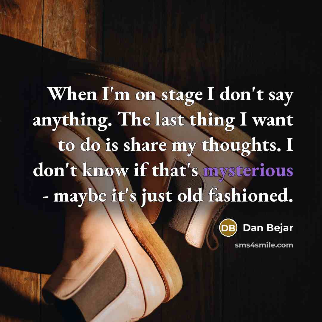 “When I'm on stage I don't say anything. The last…” quote by Dan Bejar