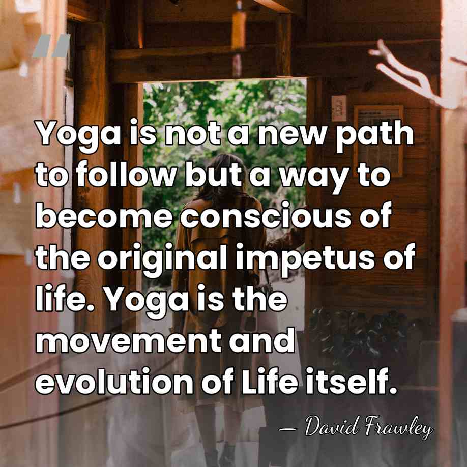 Yoga is not a new path to follow but a way to&hellip; - David Frawley