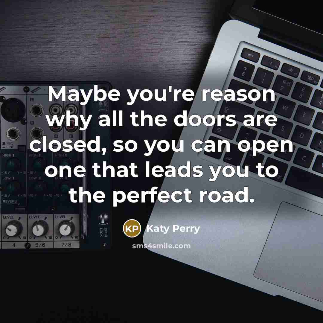 “Maybe you're reason why all the doors are closed, so…” quote by Katy Perry
