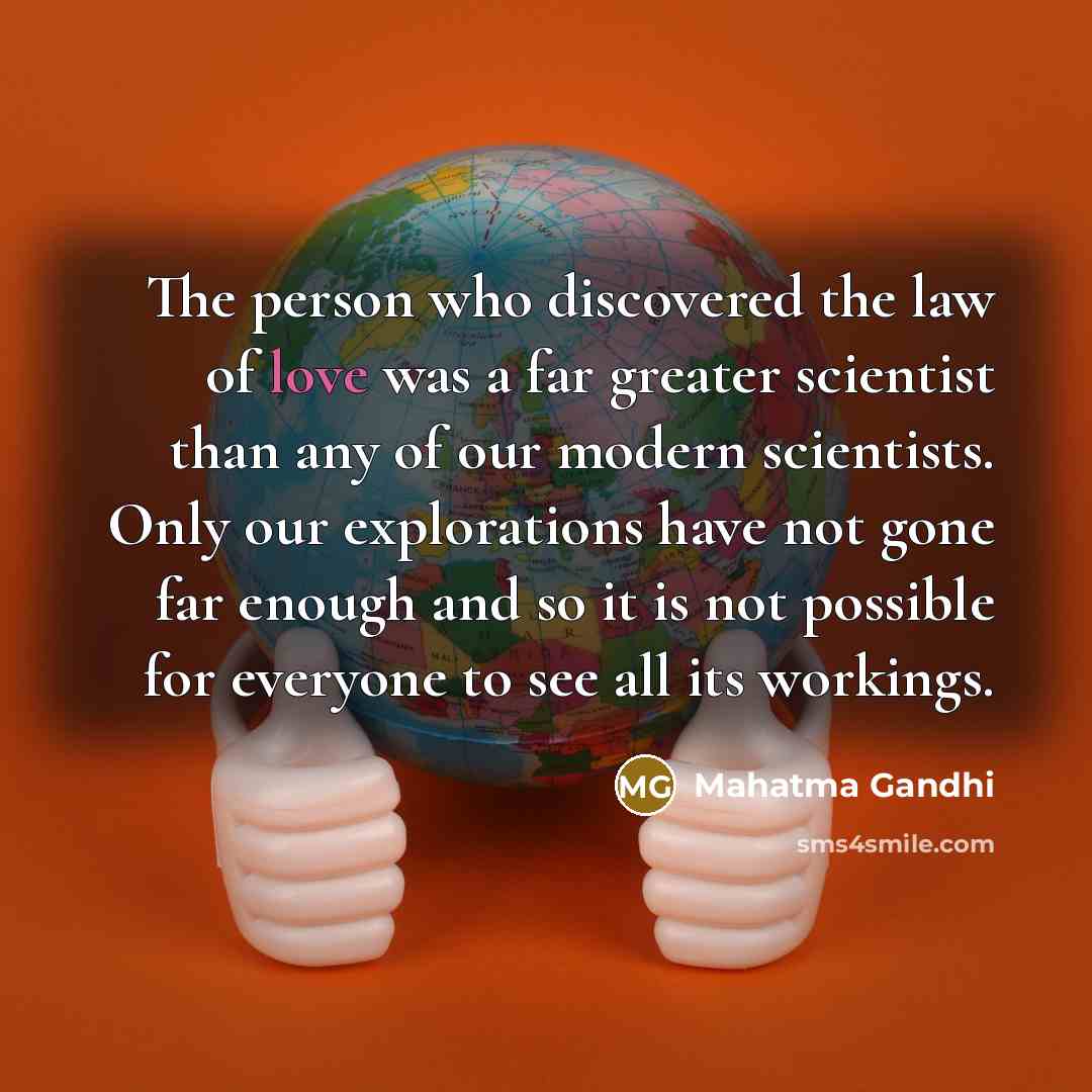 “The person who discovered the law of love was a…” quote by Mahatma Gandhi
