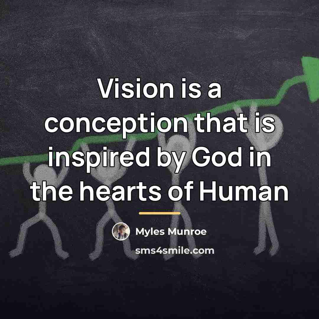 “Vision is a conception that is inspired by God in…” quote by Myles Munroe