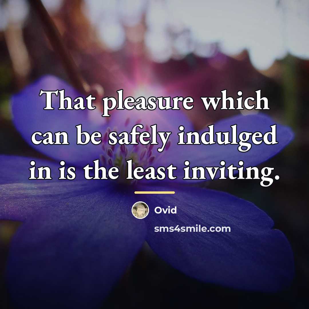 “That pleasure which can be safely indulged in is the…” quote by Ovid