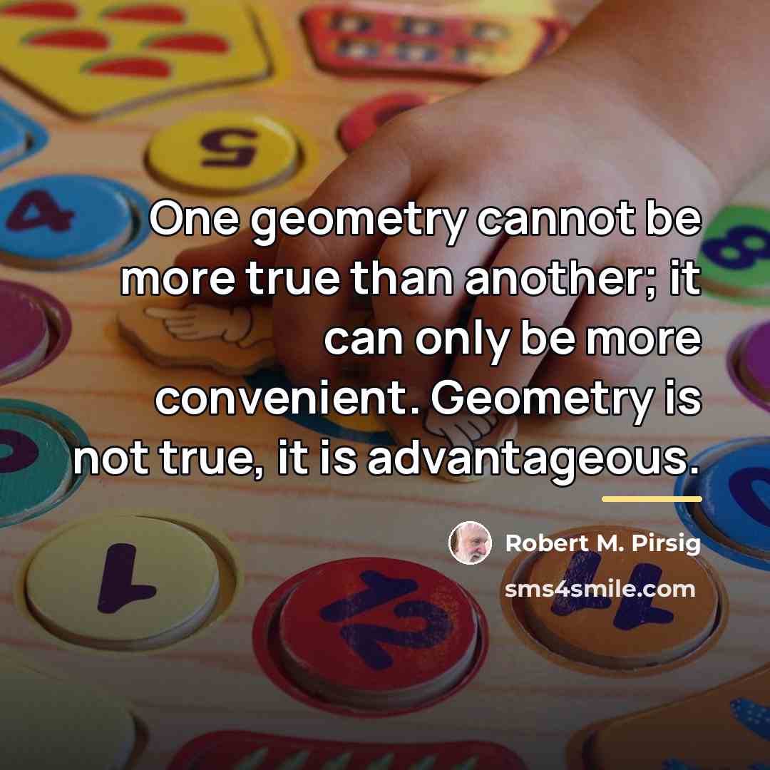 “One geometry cannot be more true than another; it can…” quote by Robert M. Pirsig