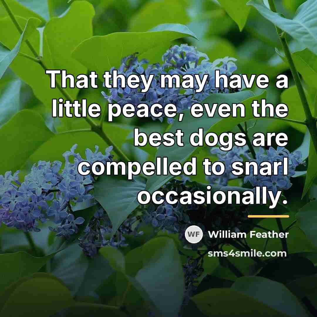 “That they may have a little peace, even the best…” quote by William Feather