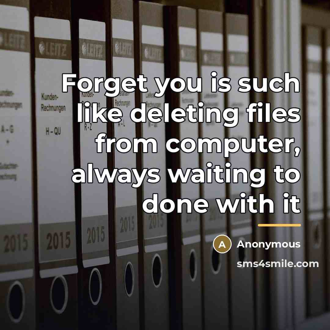 “Forget you is such like deleting files from computer, always…” quote by Anonymous