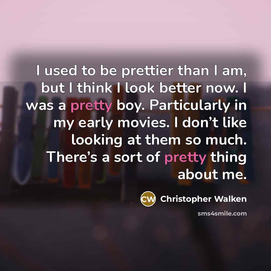 “I used to be prettier than I am, but I…” quote by Christopher Walken