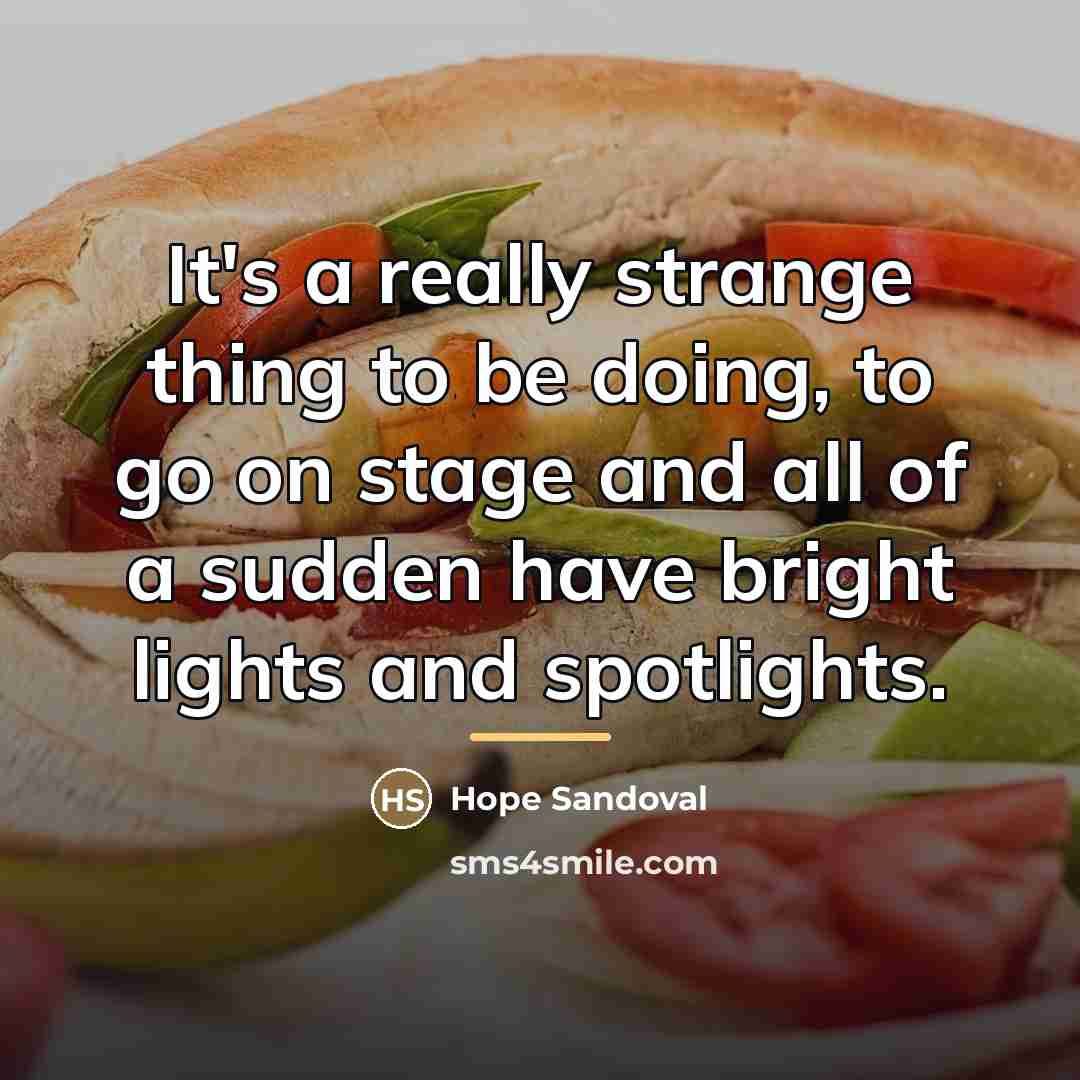 “It's a really strange thing to be doing, to go…” quote by Hope Sandoval