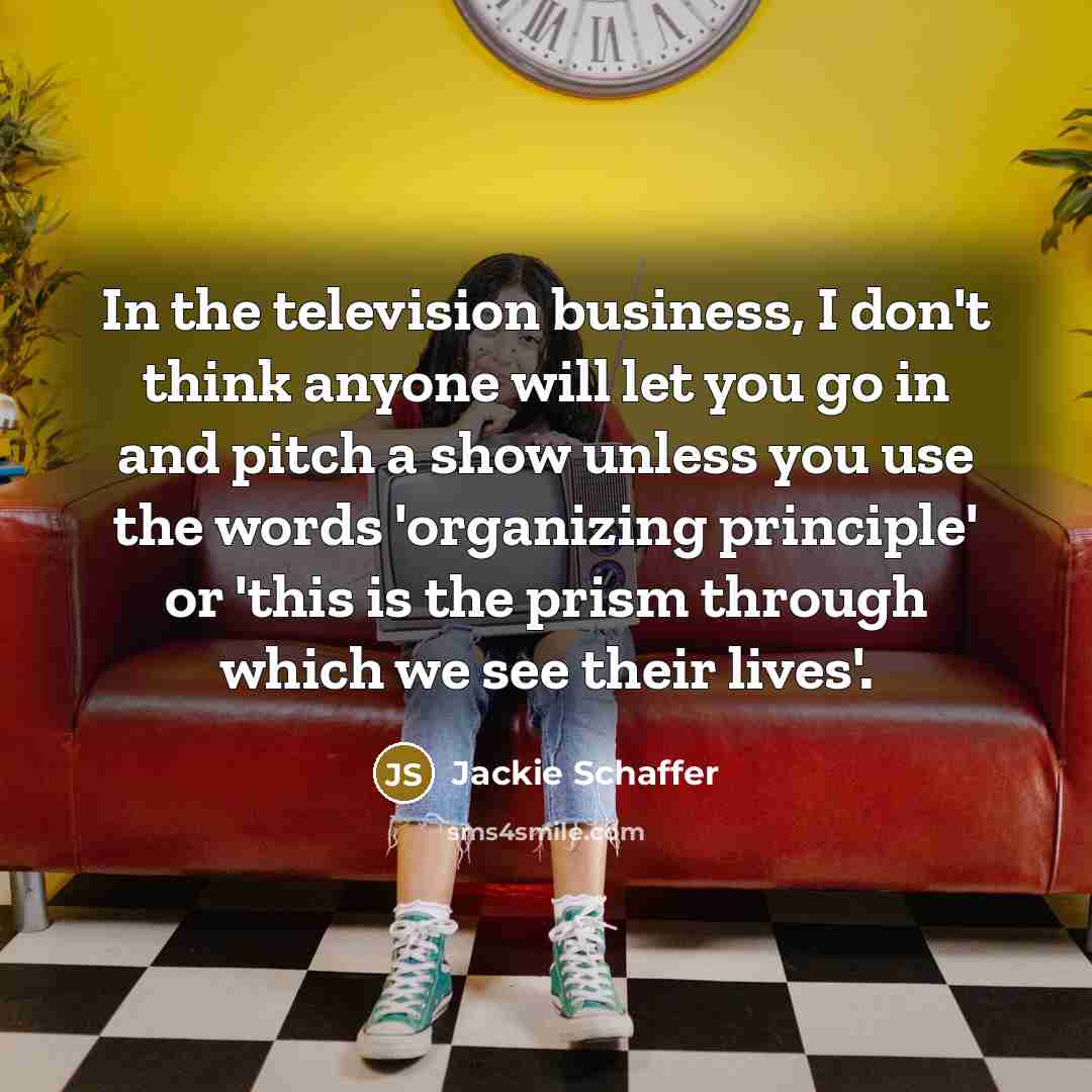 “In the television business, I don't think anyone will let…” quote by Jackie Schaffer