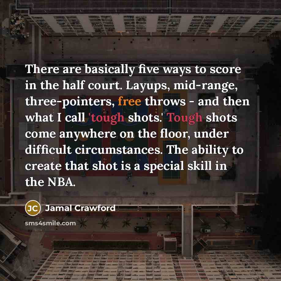 “There are basically five ways to score in the half…” quote by Jamal Crawford
