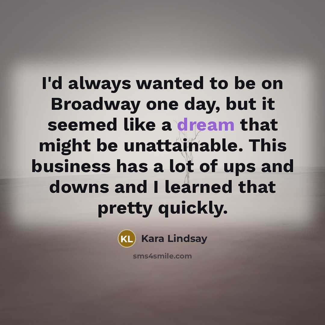 “I'd always wanted to be on Broadway one day, but…” quote by Kara Lindsay
