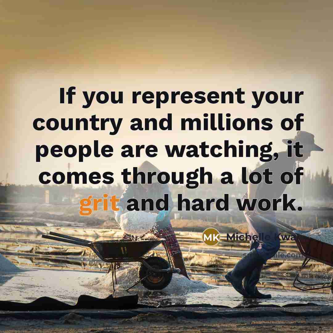 “If you represent your country and millions of people are…” quote by Michelle Kwan