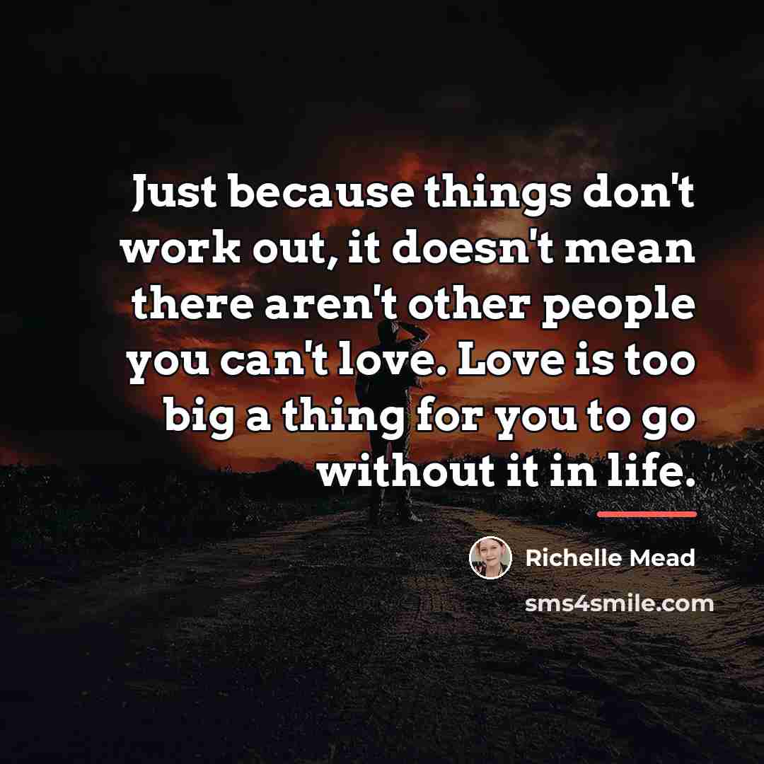 “Just because things don't work out, it doesn't mean there…” quote by Richelle Mead