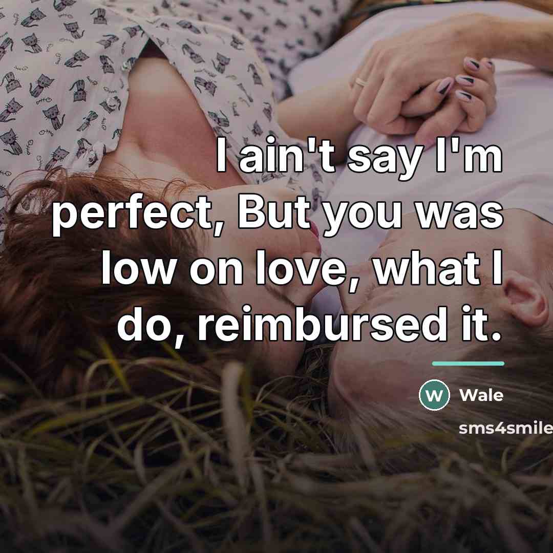 “I ain't say I'm perfect, But you was low on…” quote by Wale