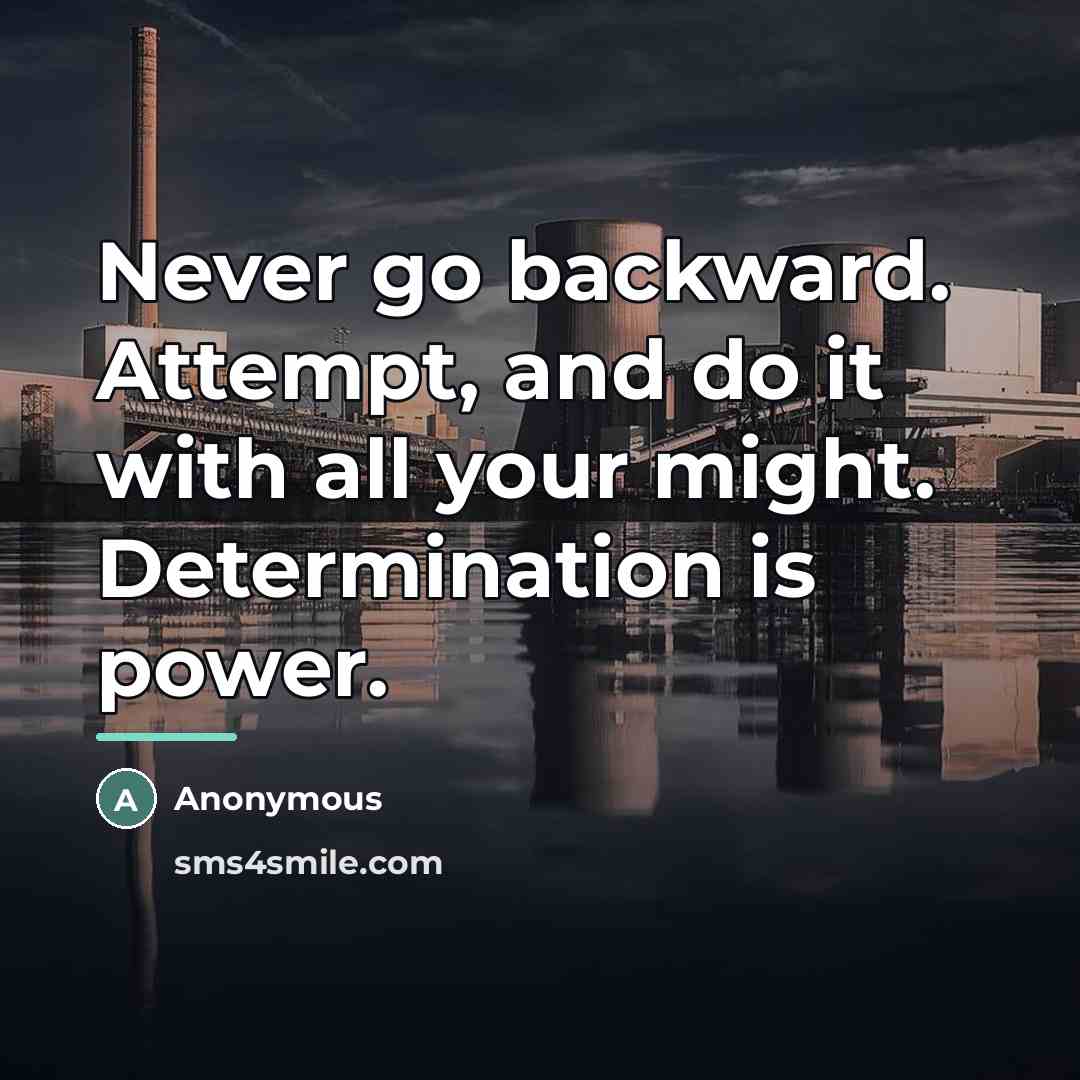 “Never go backward. Attempt, and do it with all your…” quote by Anonymous