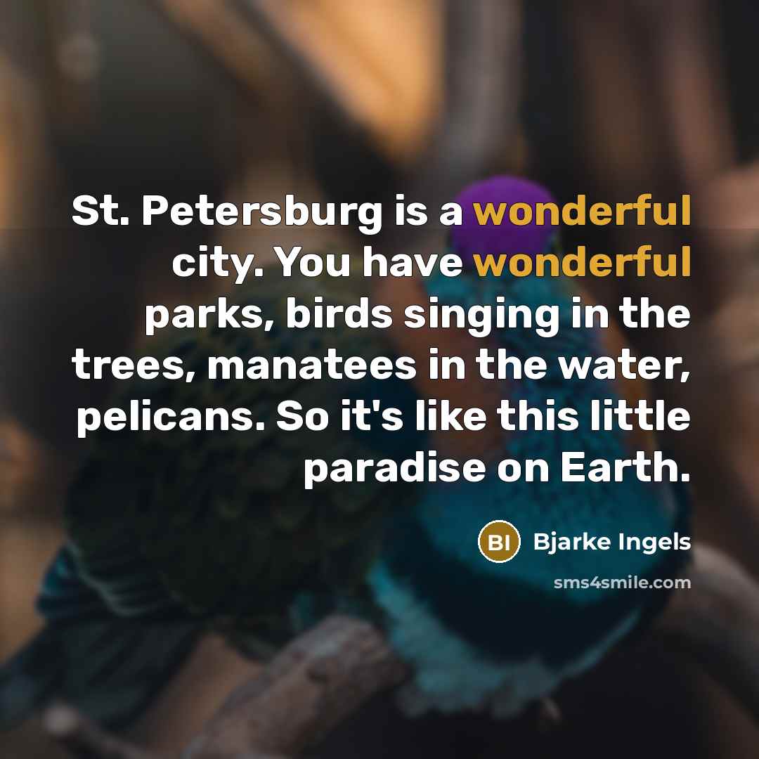 “St. Petersburg is a wonderful city. You have wonderful parks,…” quote by Bjarke Ingels