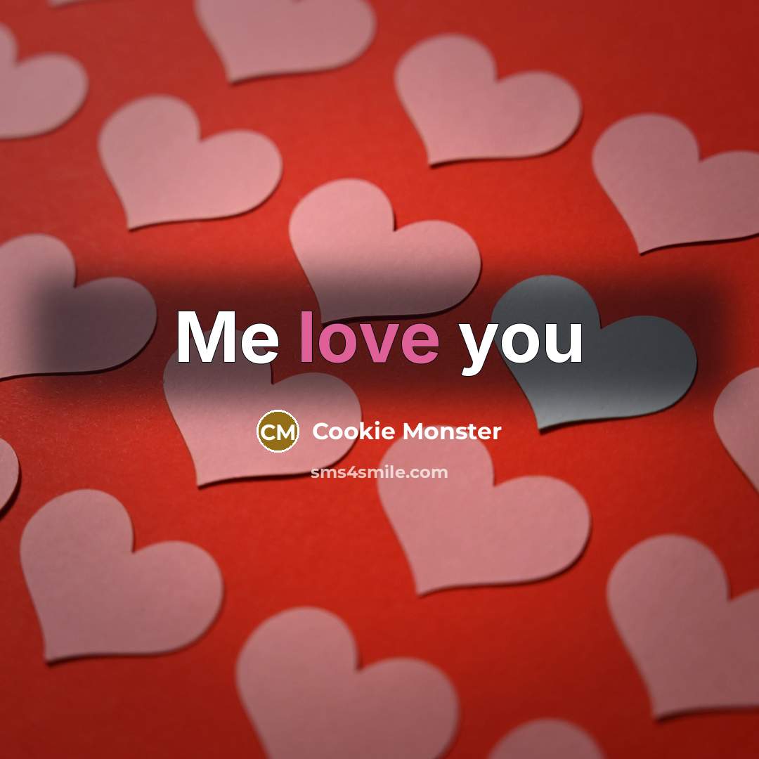 “Me love you…” quote by Cookie Monster