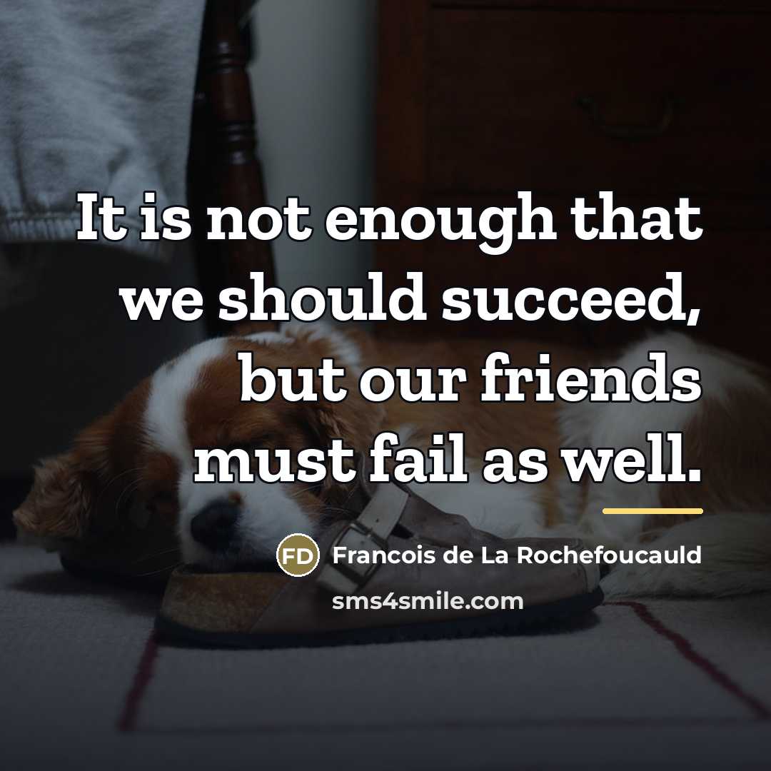“It is not enough that we should succeed, but our…” quote by Francois de La Rochefoucauld