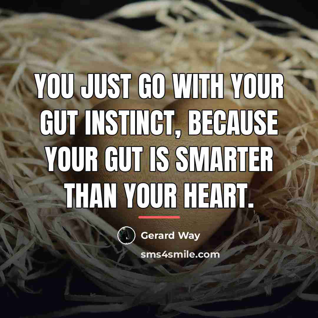 “You just go with your gut instinct, because your gut…” quote by Gerard Way
