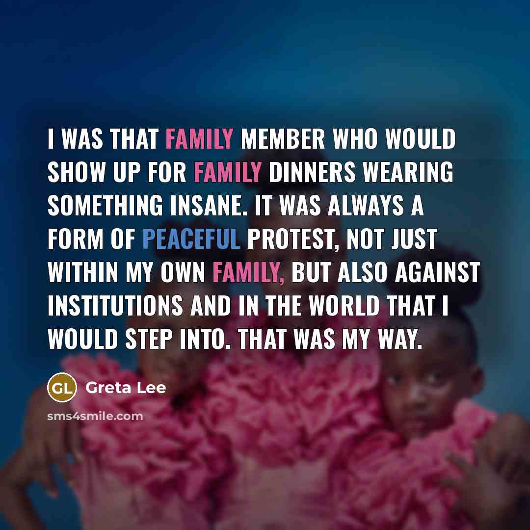 “I was that family member who would show up for…” quote by Greta Lee