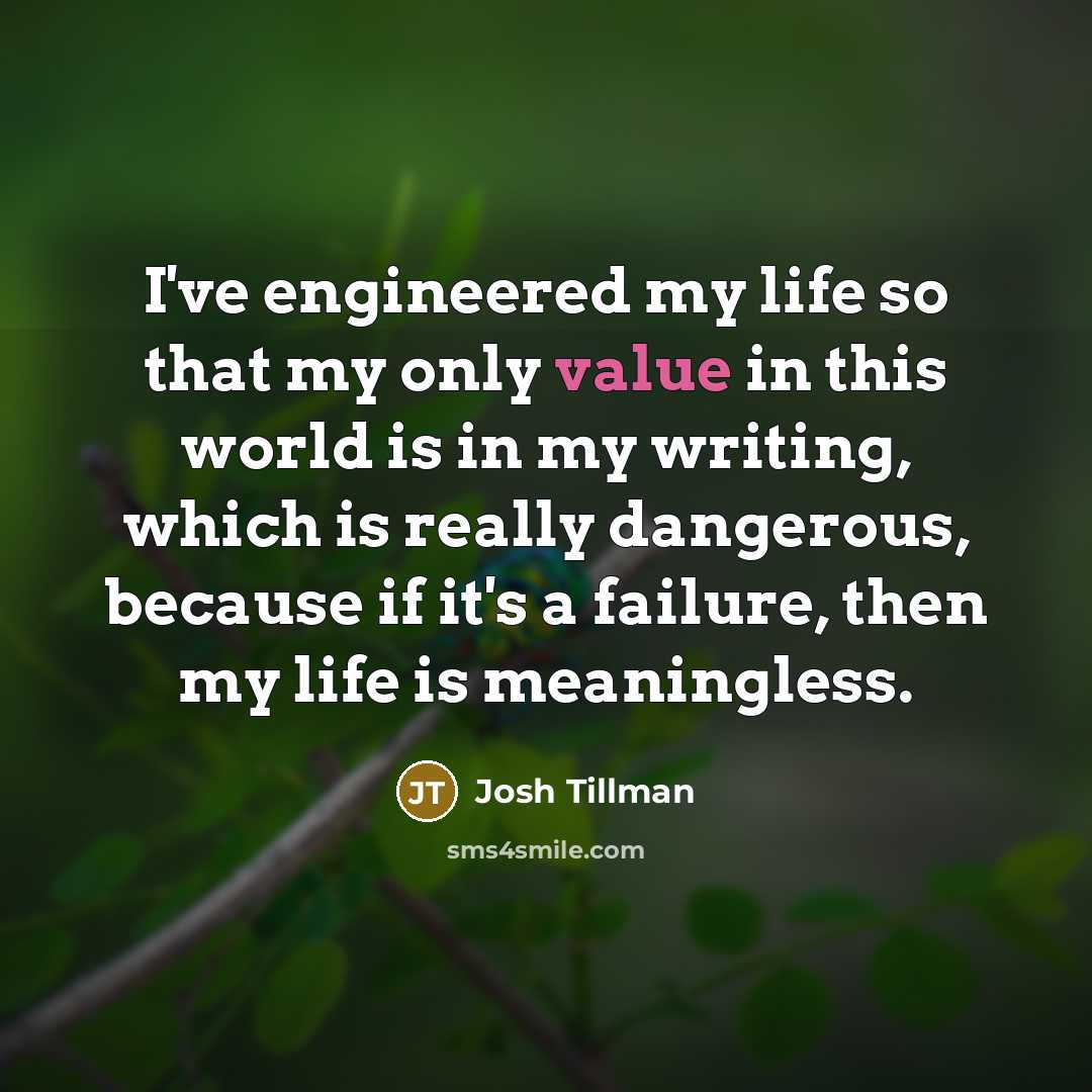 “I've engineered my life so that my only value in…” quote by Josh Tillman