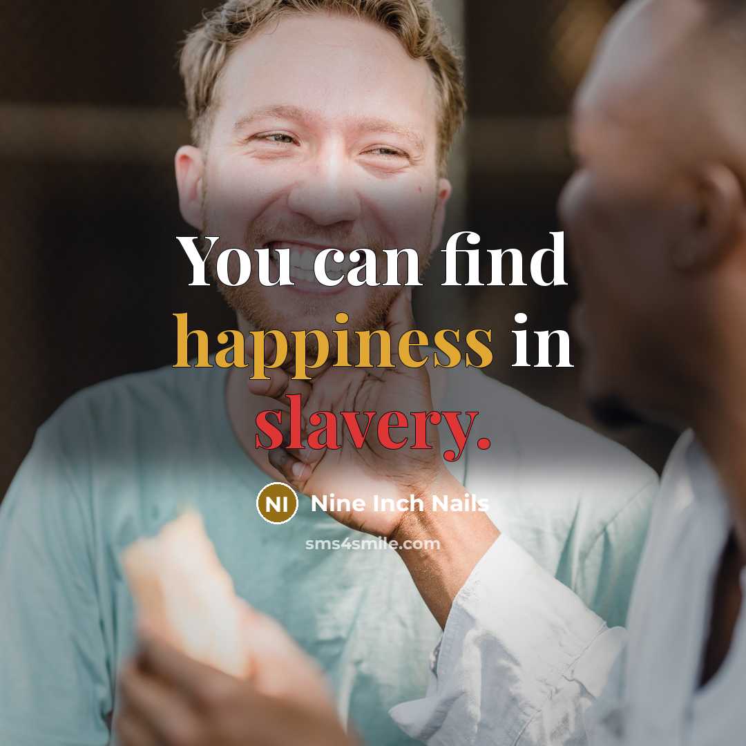 “You can find happiness in slavery.…” quote by Nine Inch Nails