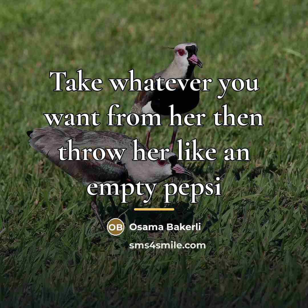 “Take whatever you want from her then throw her like…” quote by Osama Bakerli