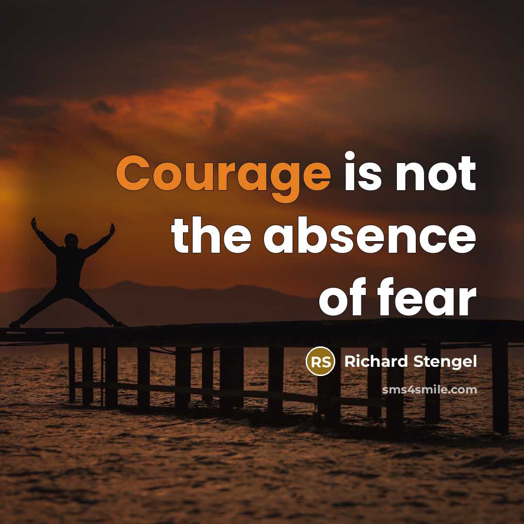“Courage is not the absence of fear…” quote by Richard Stengel