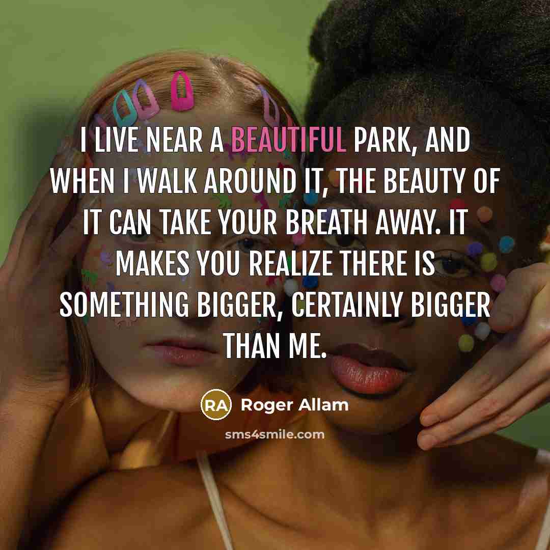 “I live near a beautiful park, and when I walk…” quote by Roger Allam