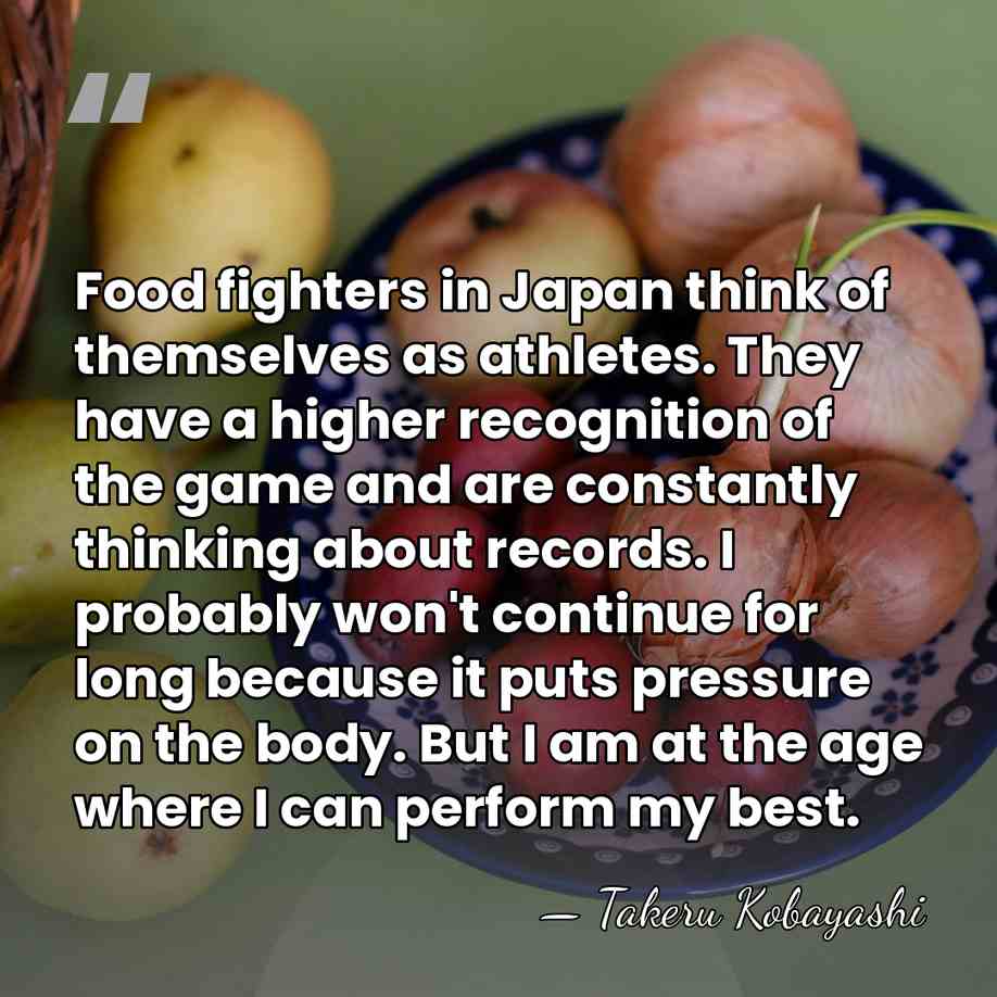 Food fighters in Japan think of themselves as athletes. They have a&hellip; - Takeru Kobayashi