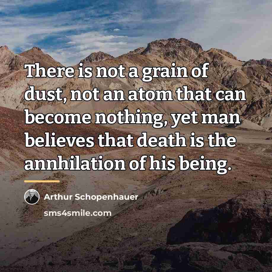 “There is not a grain of dust, not an atom…” quote by Arthur Schopenhauer
